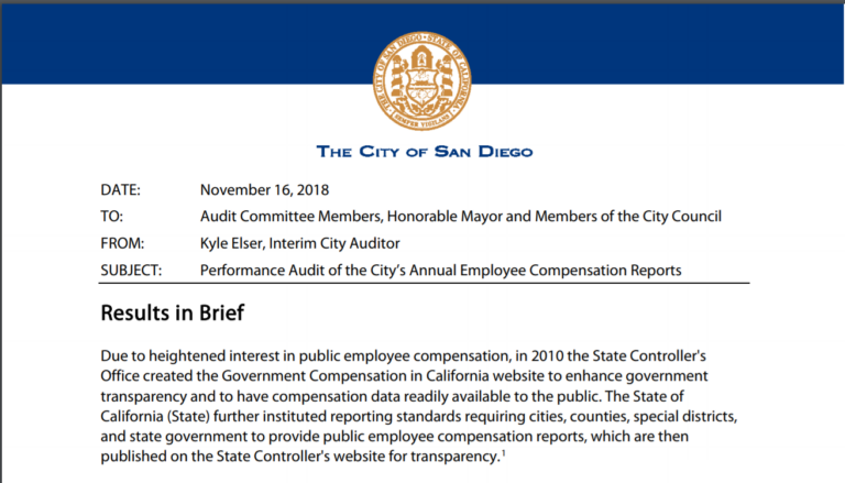 San Diego to report full compensation next year